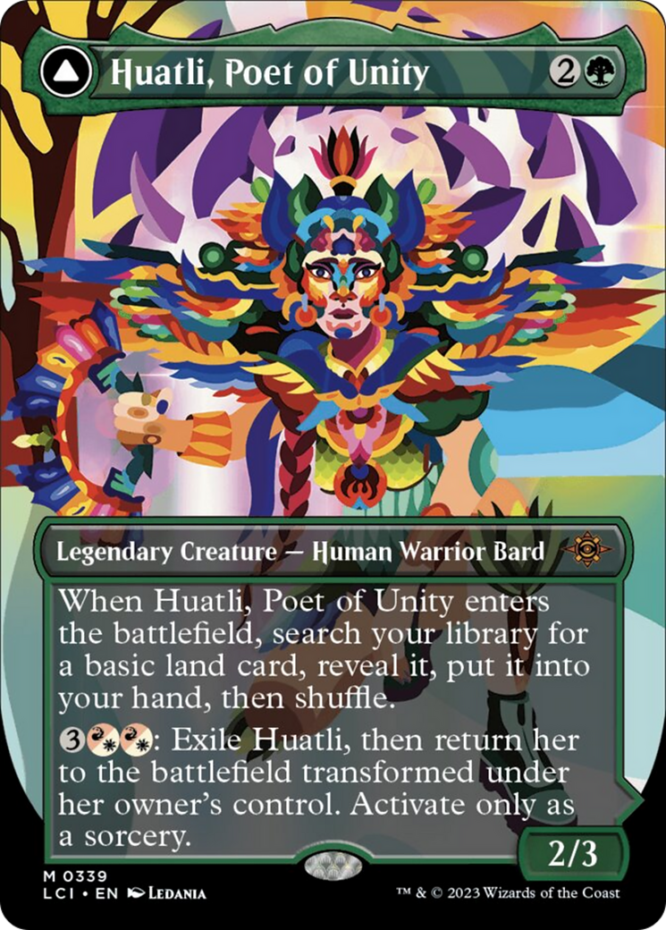 Huatli, Poet of Unity // Roar of the Fifth People (Borderless) [The Lost Caverns of Ixalan] | Shuffle n Cut Hobbies & Games