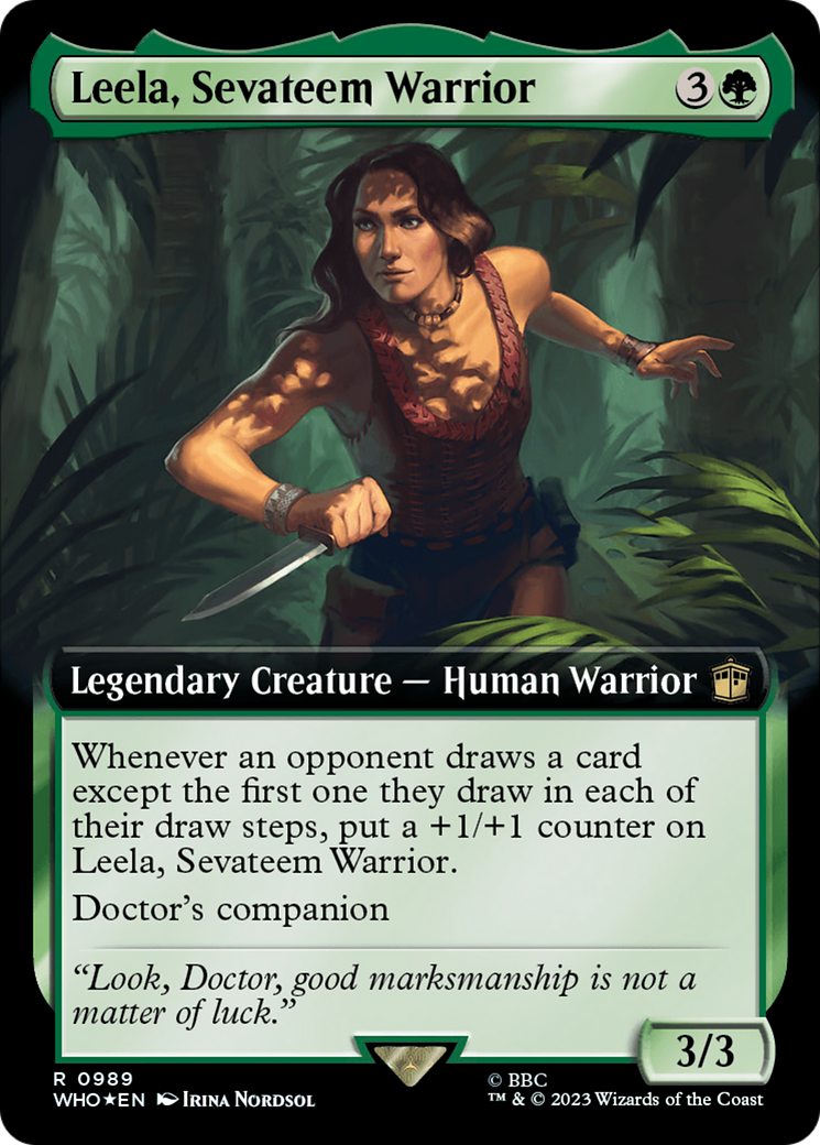 Leela, Sevateem Warrior (Extended Art) (Surge Foil) [Doctor Who] | Shuffle n Cut Hobbies & Games