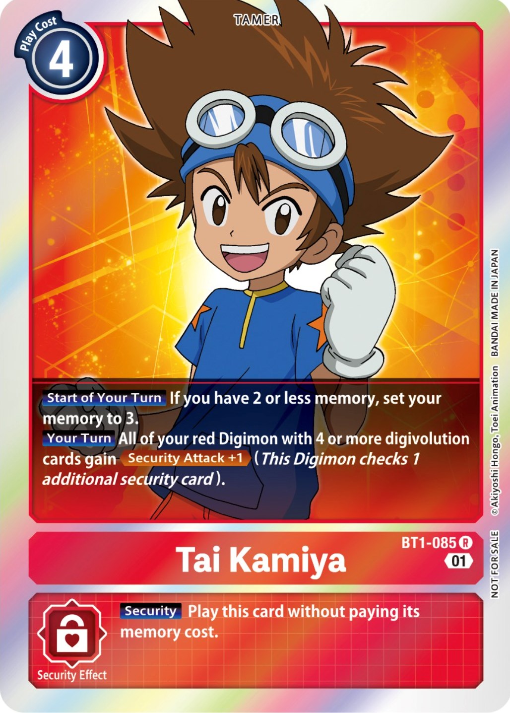 Tai Kamiya [BT1-085] (ST-11 Special Entry Pack) [Release Special Booster Promos] | Shuffle n Cut Hobbies & Games