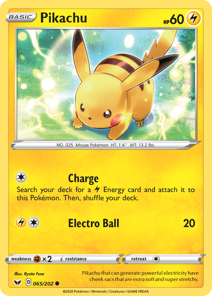 Pikachu (065/202) [Sword & Shield: Base Set] | Shuffle n Cut Hobbies & Games