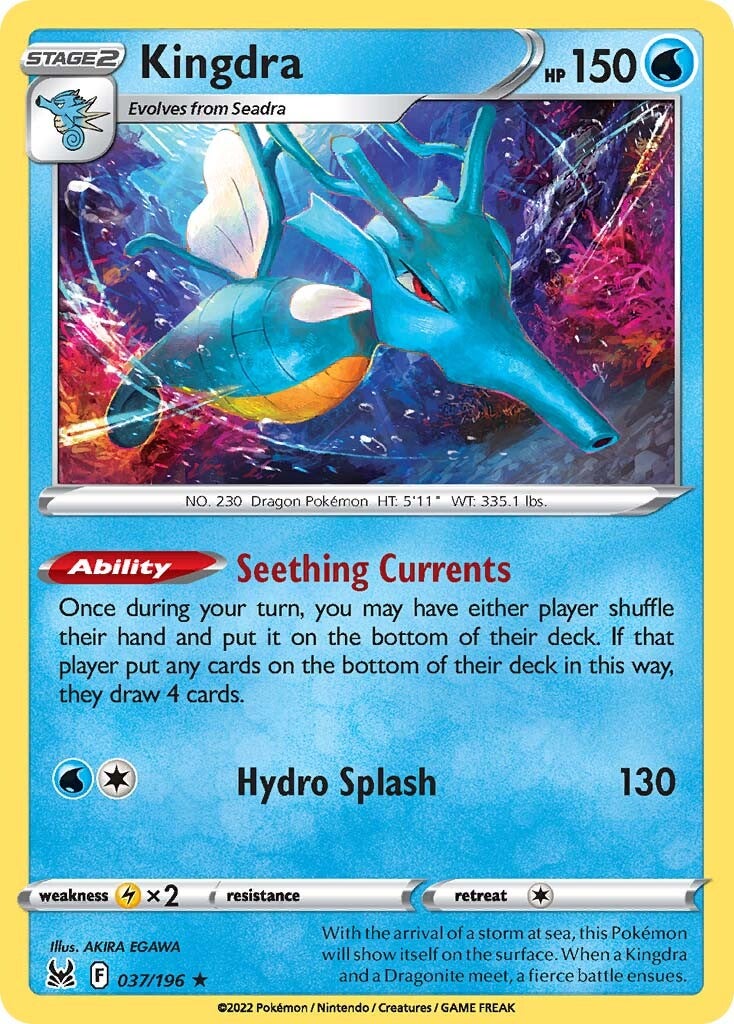 Kingdra (037/196) (Theme Deck Exclusive) [Sword & Shield: Lost Origin] | Shuffle n Cut Hobbies & Games