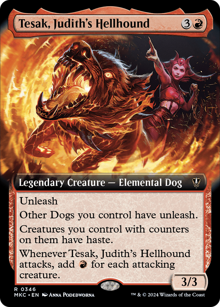 Tesak, Judith's Hellhound (Extended Art) [Murders at Karlov Manor Commander] | Shuffle n Cut Hobbies & Games