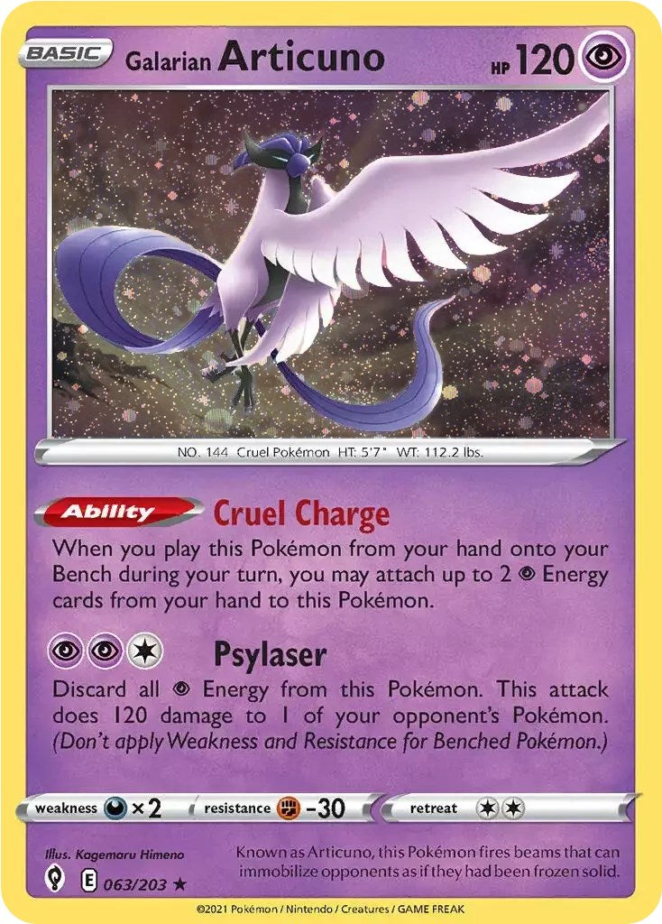 Galarian Articuno (063/203) (Cosmos Holo) [Sword & Shield: Evolving Skies] | Shuffle n Cut Hobbies & Games