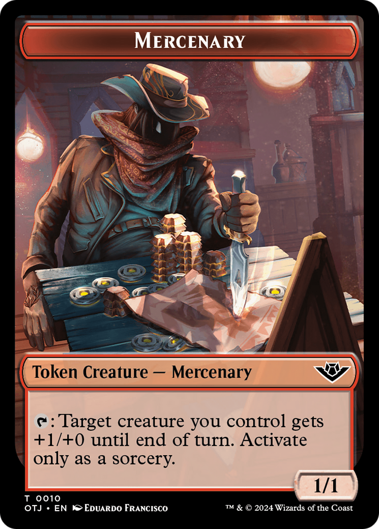 Mercenary // Golem Double-Sided Token [Outlaws of Thunder Junction Tokens] | Shuffle n Cut Hobbies & Games