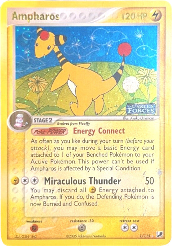 Ampharos (1/115) (Stamped) [EX: Unseen Forces] | Shuffle n Cut Hobbies & Games