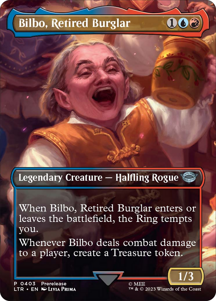 Bilbo, Retired Burglar (Borderless Alternate Art) [The Lord of the Rings: Tales of Middle-Earth] | Shuffle n Cut Hobbies & Games