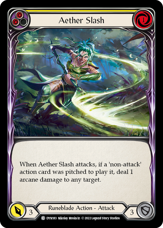 Aether Slash (Yellow) [DYN183] (Dynasty)  Rainbow Foil | Shuffle n Cut Hobbies & Games