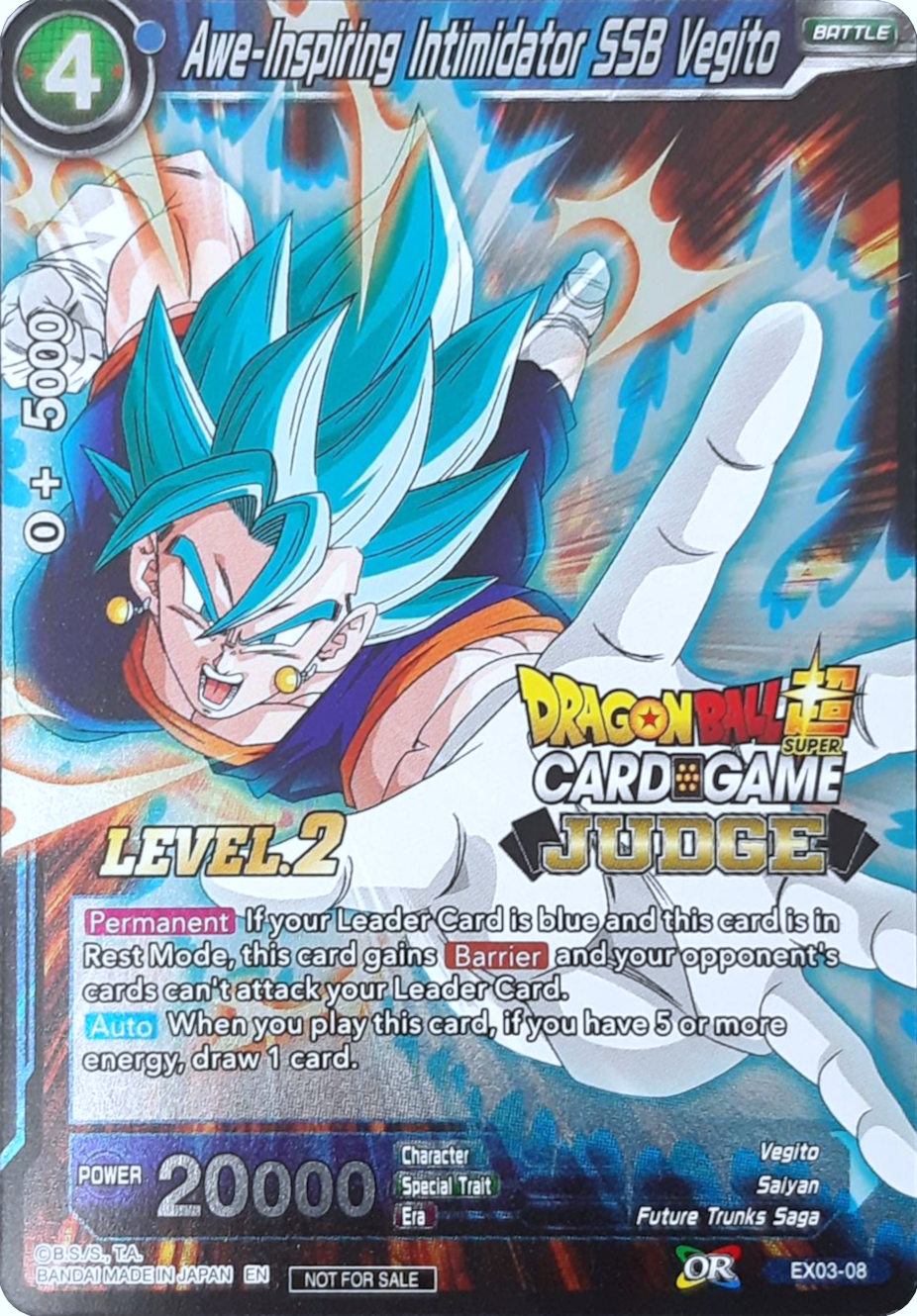 Awe-Inspiring Intimidator SSB Vegito (Level 2) (EX03-08) [Judge Promotion Cards] | Shuffle n Cut Hobbies & Games