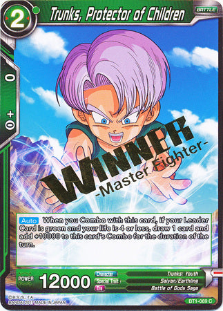 Trunks, Protector of Children (Winner Stamped) (BT1-069) [Tournament Promotion Cards] | Shuffle n Cut Hobbies & Games