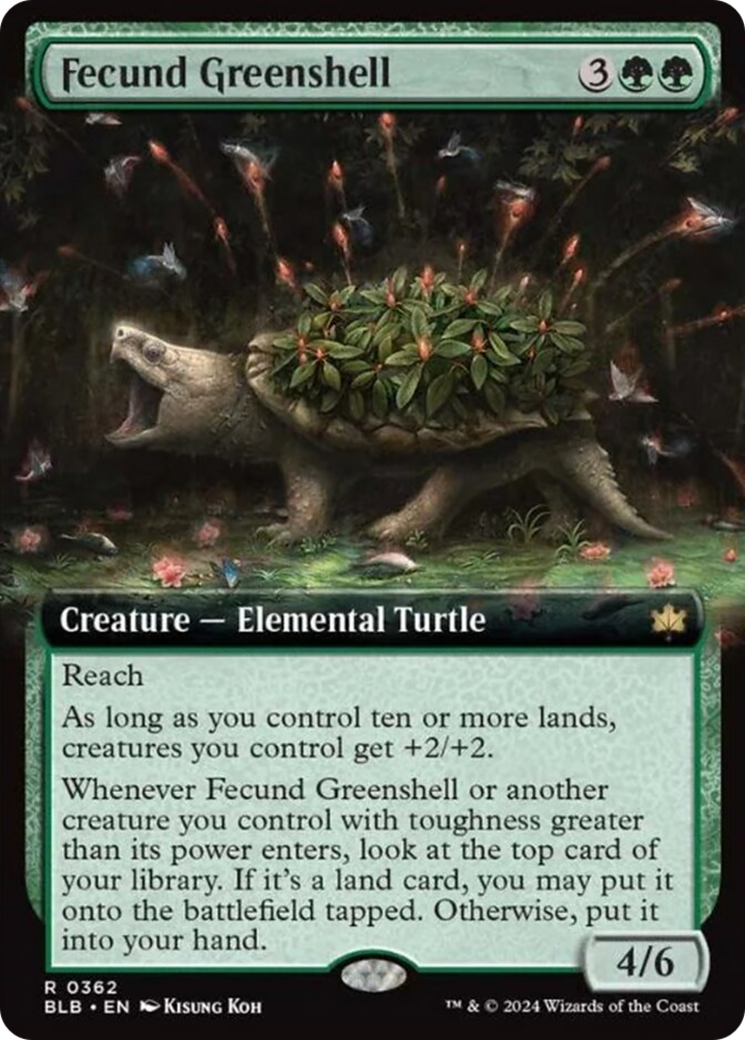 Fecund Greenshell (Extended Art) [Bloomburrow] | Shuffle n Cut Hobbies & Games