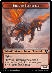 Dragon Elemental // Treasure Double-Sided Token [Outlaws of Thunder Junction Commander Tokens] | Shuffle n Cut Hobbies & Games