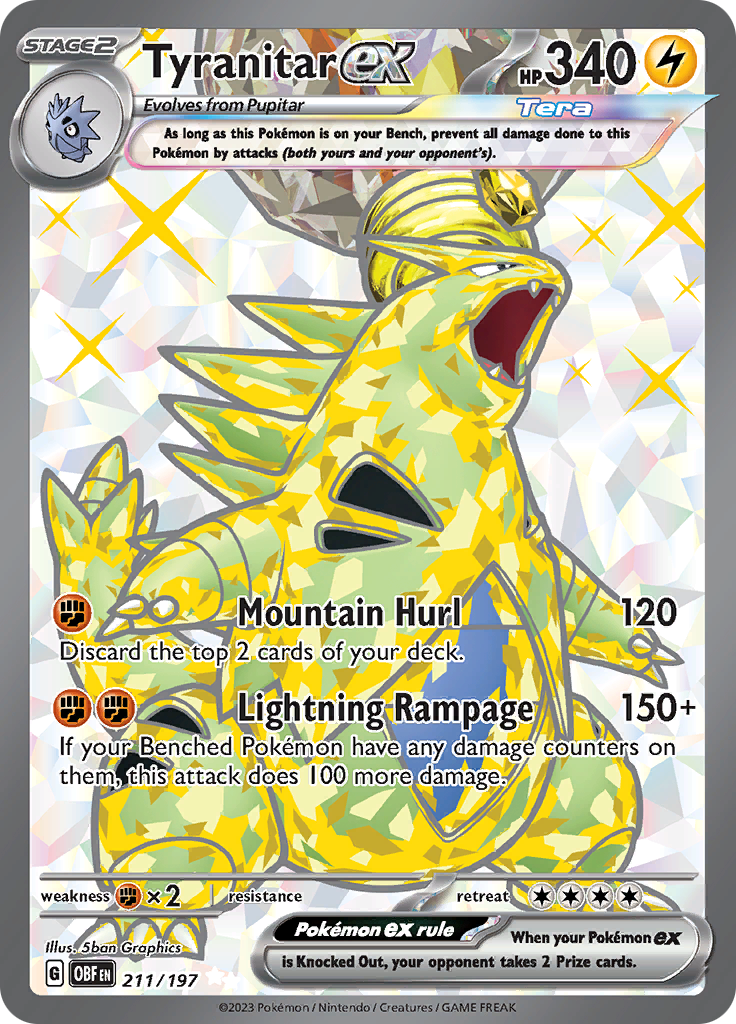 Tyranitar ex (211/197) [Scarlet & Violet: Obsidian Flames] | Shuffle n Cut Hobbies & Games