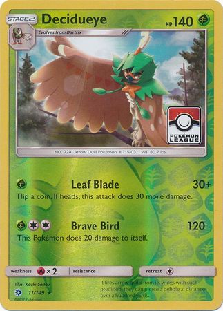 Decidueye (11/149) (League Promo) [Sun & Moon: Base Set] | Shuffle n Cut Hobbies & Games