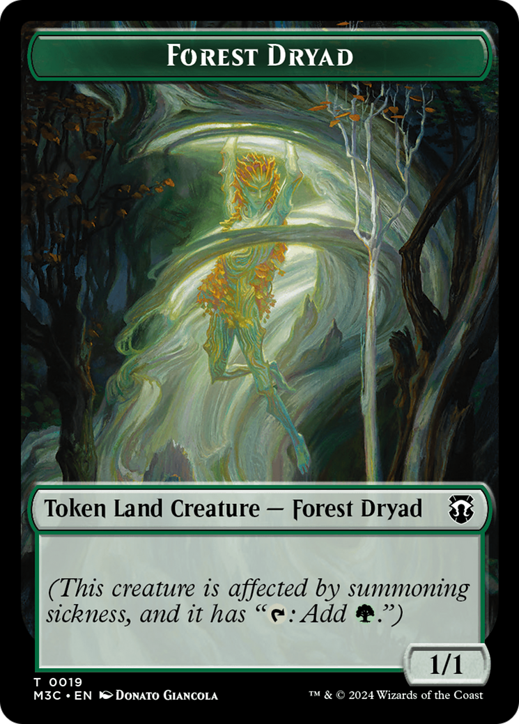 Boar (Ripple Foil) // Forest Dryad Double-Sided Token [Modern Horizons 3 Commander Tokens] | Shuffle n Cut Hobbies & Games