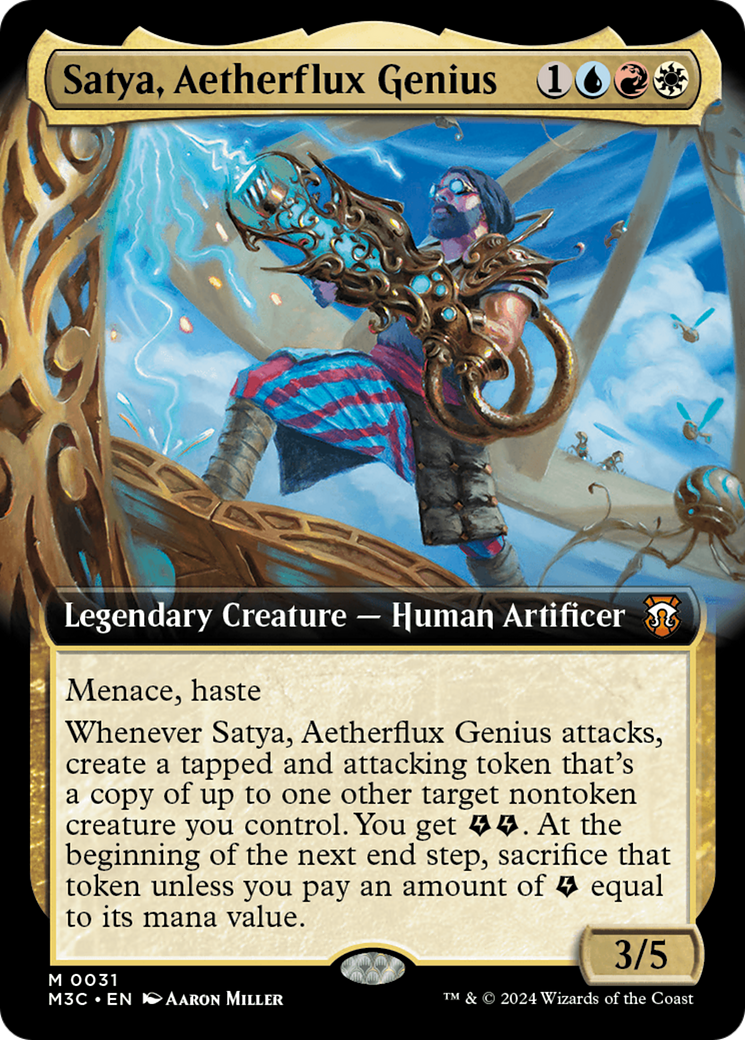 Satya, Aetherflux Genius (Extended Art) [Modern Horizons 3 Commander] | Shuffle n Cut Hobbies & Games