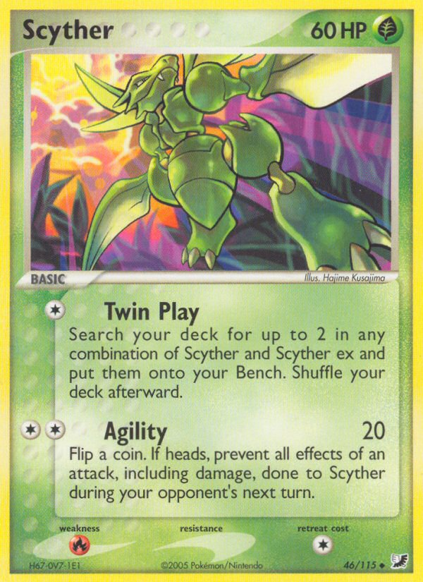 Scyther (46/115) [EX: Unseen Forces] | Shuffle n Cut Hobbies & Games