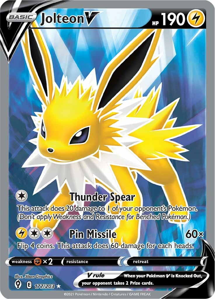 Jolteon V (177/203) [Sword & Shield: Evolving Skies] | Shuffle n Cut Hobbies & Games