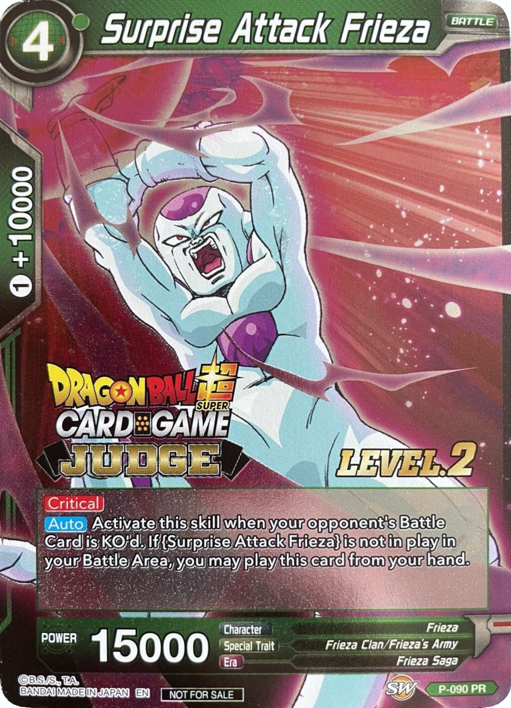 Surprise Attack Frieza (Level 2) (P-090) [Judge Promotion Cards] | Shuffle n Cut Hobbies & Games