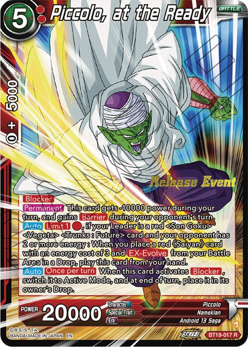 Piccolo, at the Ready (Fighter's Ambition Holiday Pack) (BT19-017) [Tournament Promotion Cards] | Shuffle n Cut Hobbies & Games