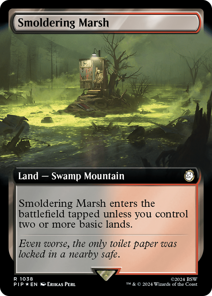 Smoldering Marsh (Extended Art) (Surge Foil) [Fallout] | Shuffle n Cut Hobbies & Games