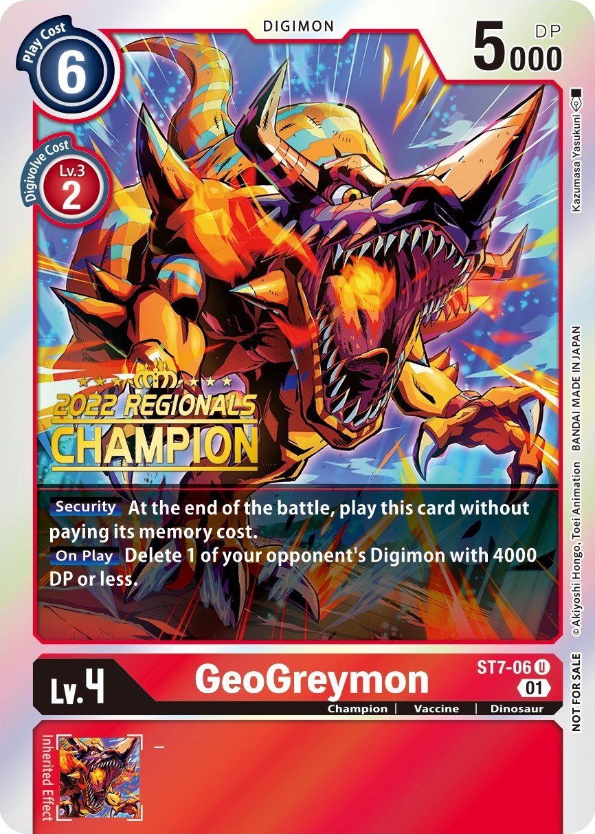 GeoGreymon [ST7-06] (2022 Championship Offline Regional) (Online Champion) [Starter Deck: Gallantmon Promos] | Shuffle n Cut Hobbies & Games