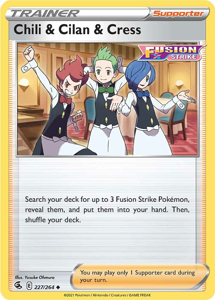 Chili & Cilan & Cress (227/264) [Sword & Shield: Fusion Strike] | Shuffle n Cut Hobbies & Games