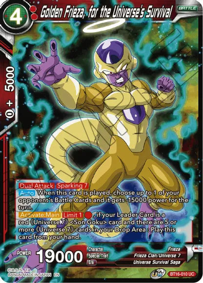 Golden Frieza, for the Universe's Survival (BT16-010) [Realm of the Gods] | Shuffle n Cut Hobbies & Games