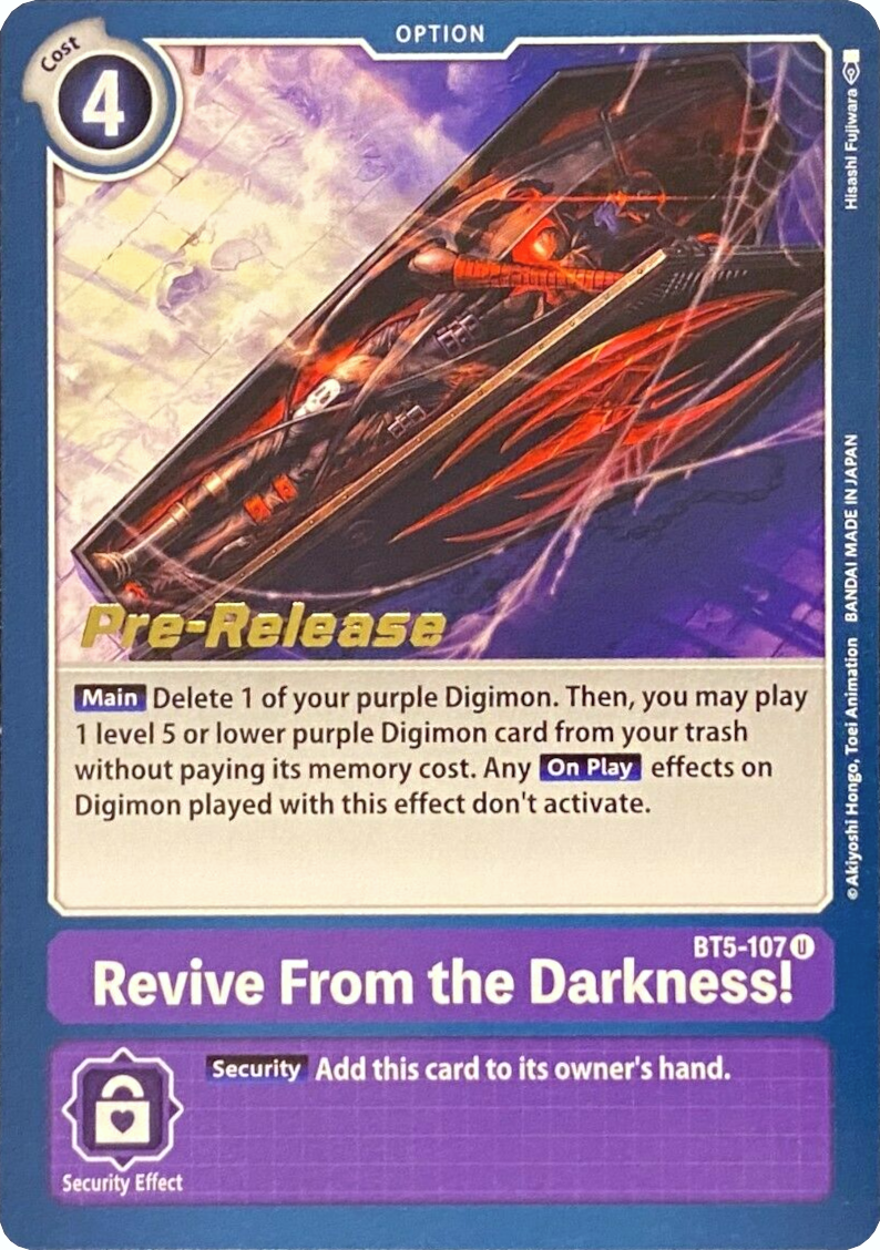 Revive From the Darkness! [BT5-107] [Battle of Omni Pre-Release Promos] | Shuffle n Cut Hobbies & Games