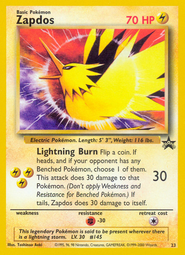 Zapdos (23) [Wizards of the Coast: Black Star Promos] | Shuffle n Cut Hobbies & Games