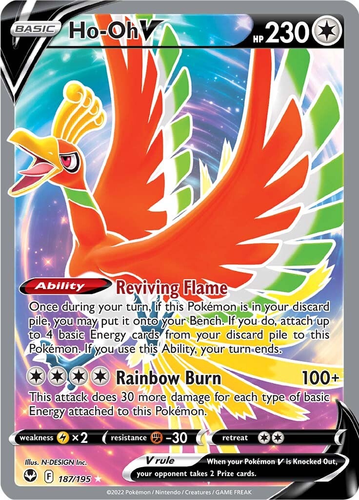 Ho-oh V (187/195) [Sword & Shield: Silver Tempest] | Shuffle n Cut Hobbies & Games