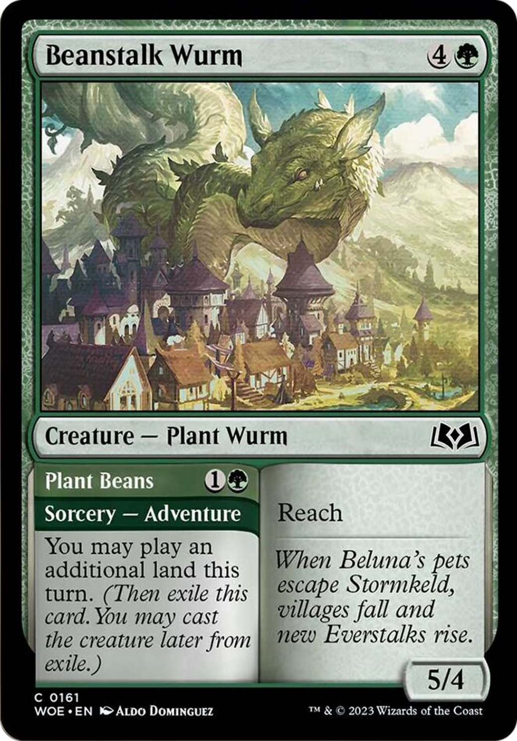 Beanstalk Wurm // Plant Beans [Wilds of Eldraine] | Shuffle n Cut Hobbies & Games