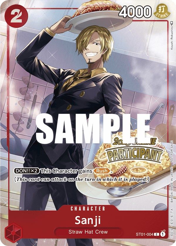 Sanji (Online Regional 2023) [Participant] [One Piece Promotion Cards] | Shuffle n Cut Hobbies & Games