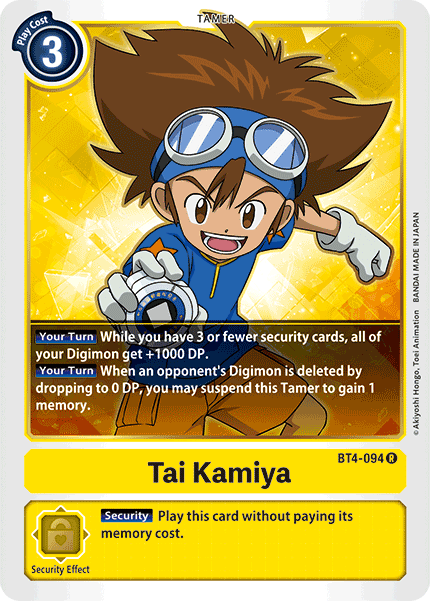 Tai Kamiya [BT4-094] [Great Legend] | Shuffle n Cut Hobbies & Games