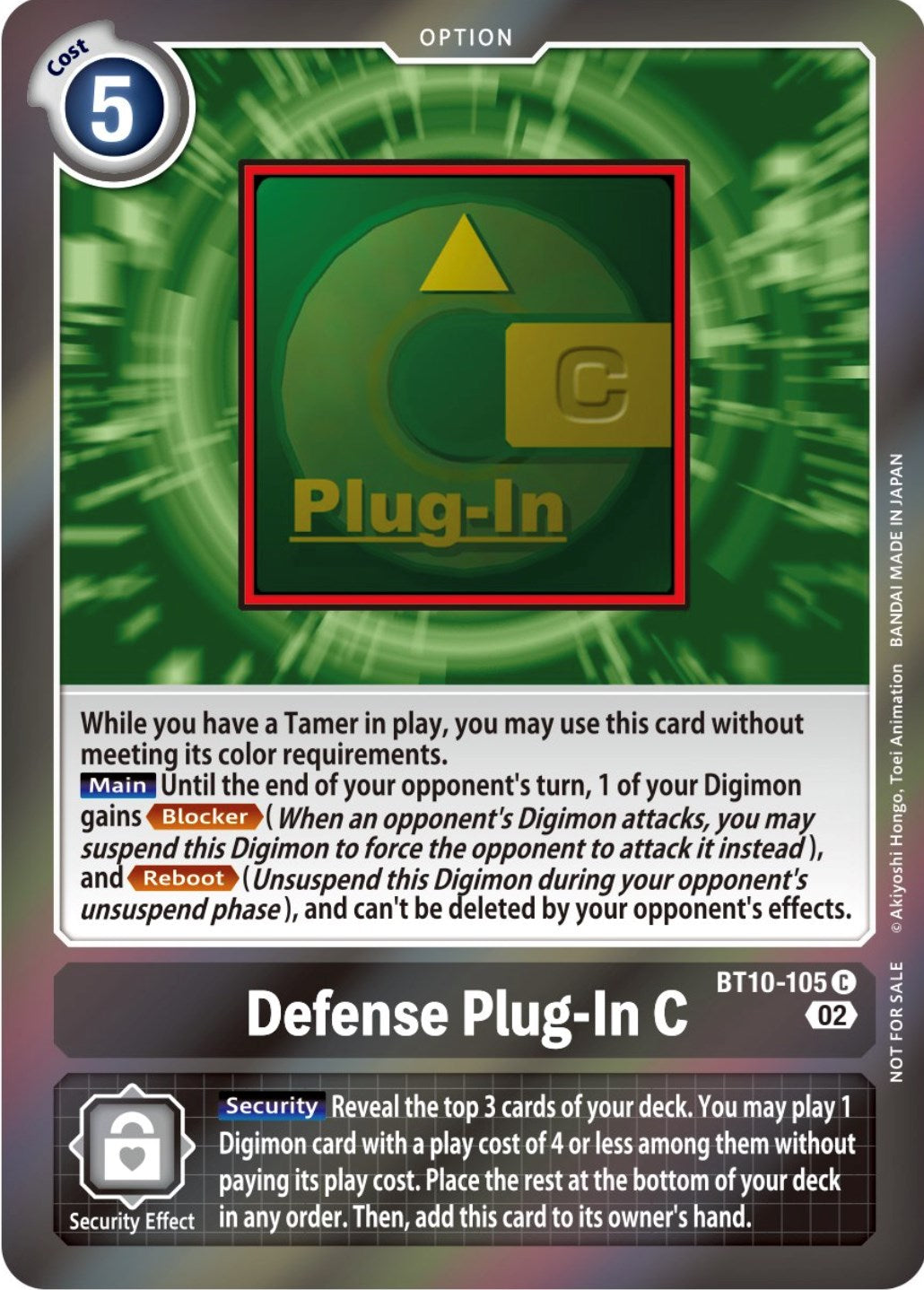 Defense Plug-In C [BT10-105] (Event Pack 4) [Xros Encounter Promos] | Shuffle n Cut Hobbies & Games