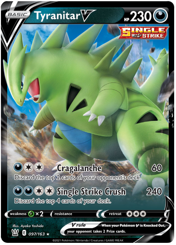 Tyranitar V (097/163) [Sword & Shield: Battle Styles] | Shuffle n Cut Hobbies & Games