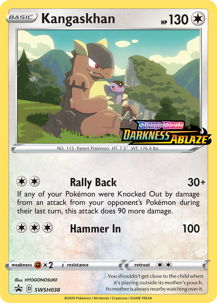 Kangaskhan (SWSH038) (Prerelease Promo) [Sword & Shield: Black Star Promos] | Shuffle n Cut Hobbies & Games