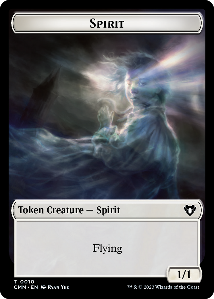 Spirit (0010) // Construct (0041) Double-Sided Token [Commander Masters Tokens] | Shuffle n Cut Hobbies & Games