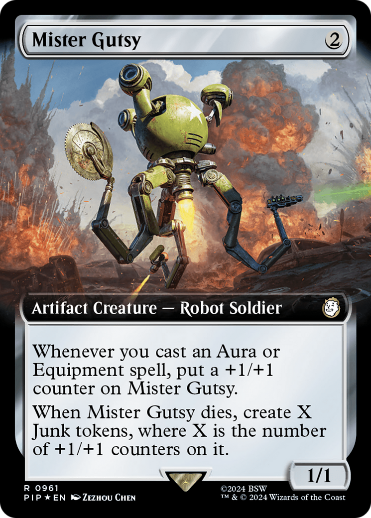 Mister Gutsy (Extended Art) (Surge Foil) [Fallout] | Shuffle n Cut Hobbies & Games