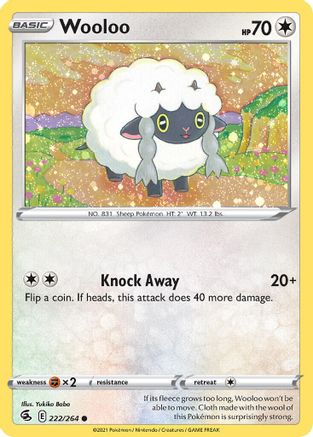 Wooloo (222/264) (Cosmos Holo) [Sword & Shield: Fusion Strike] | Shuffle n Cut Hobbies & Games