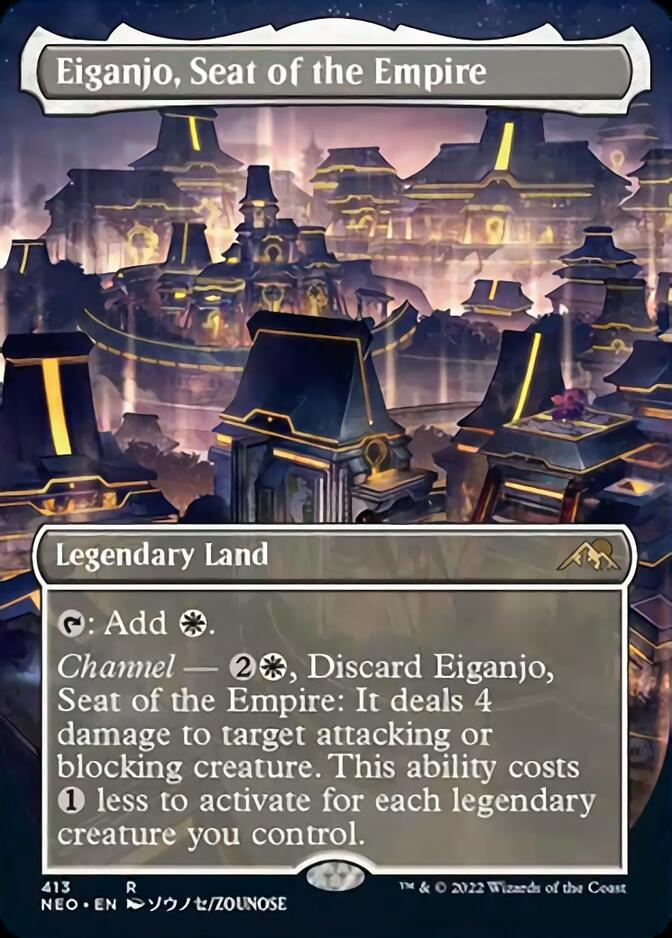 Eiganjo, Seat of the Empire (Borderless Alternate Art) [Kamigawa: Neon Dynasty] | Shuffle n Cut Hobbies & Games