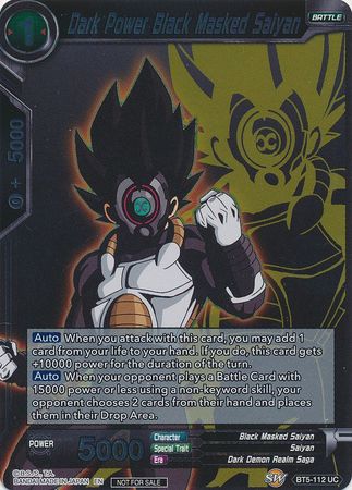 Dark Power Black Masked Saiyan (Event Pack 3 - 2019) (BT5-112_PR) [Promotion Cards] | Shuffle n Cut Hobbies & Games