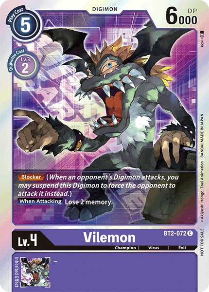 Vilemon [BT2-072] (Event Pack 1) [Release Special Booster Promos] | Shuffle n Cut Hobbies & Games