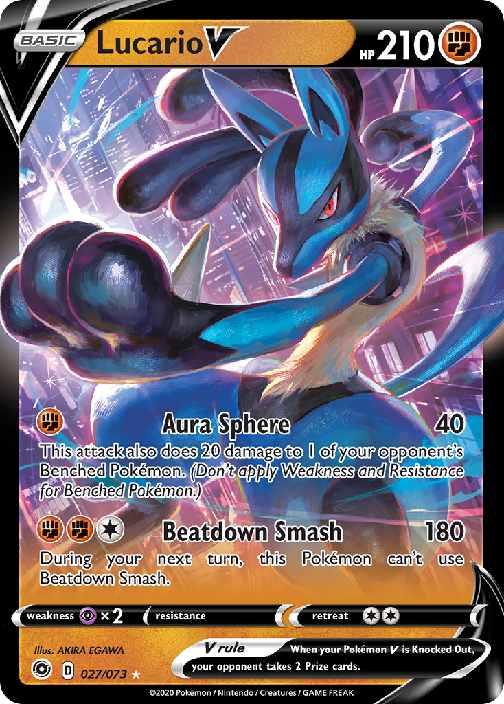 Lucario V (027/073) (Intro Deck) [Sword & Shield: Champion's Path] | Shuffle n Cut Hobbies & Games