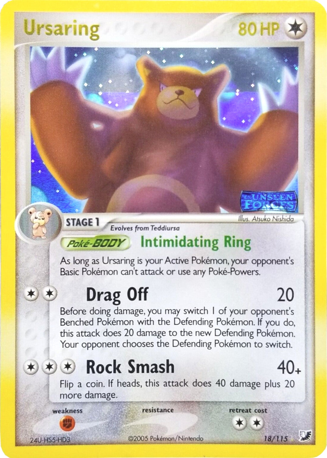 Ursaring (18/115) (Stamped) [EX: Unseen Forces] | Shuffle n Cut Hobbies & Games