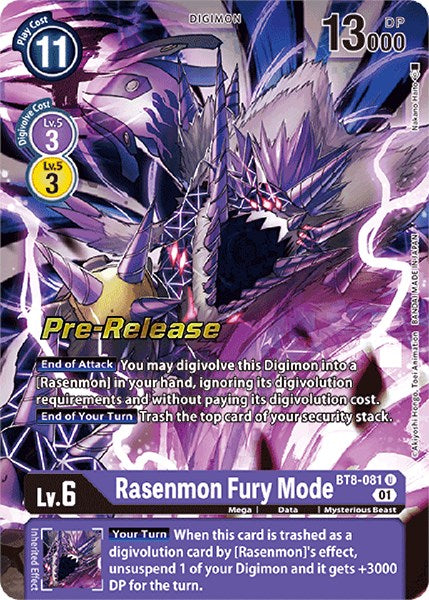 Rasenmon: Fury Mode [BT8-081] [New Awakening Pre-Release Cards] | Shuffle n Cut Hobbies & Games