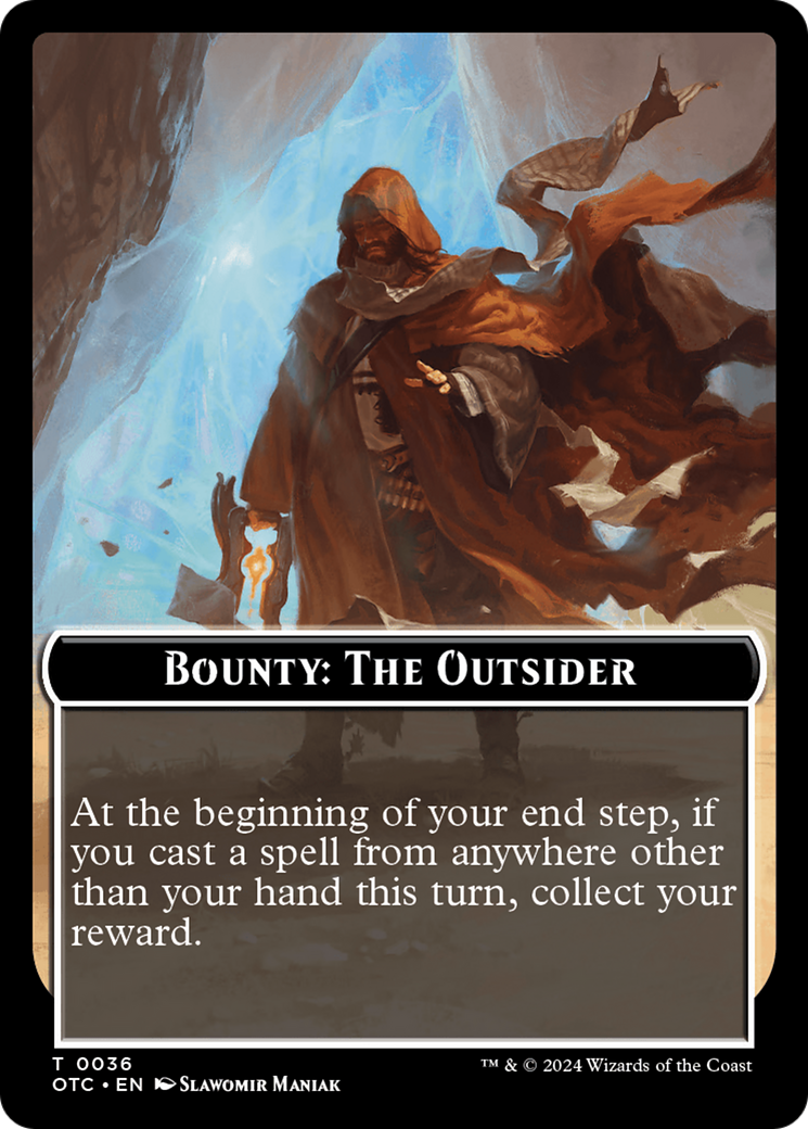 Bounty: The Outsider // Bounty Rules Double-Sided Token [Outlaws of Thunder Junction Commander Tokens] | Shuffle n Cut Hobbies & Games