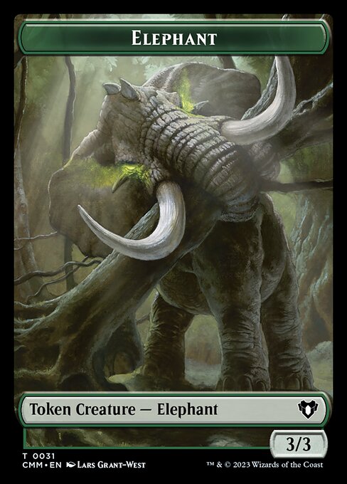 Spirit (0039) // Elephant Double-Sided Token [Commander Masters Tokens] | Shuffle n Cut Hobbies & Games