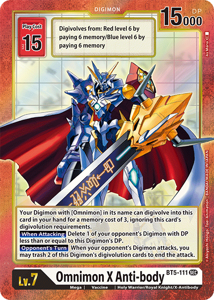 Omnimon X Anti-body [BT5-111] (Alternate Art) [Battle of Omni] | Shuffle n Cut Hobbies & Games