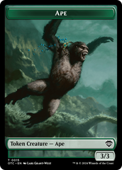 Ape // Shark Double-Sided Token [Outlaws of Thunder Junction Commander Tokens] | Shuffle n Cut Hobbies & Games