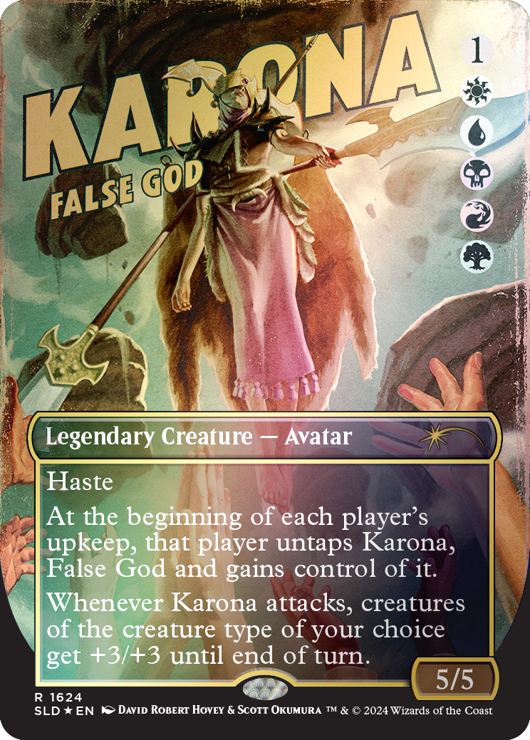 Karona, False God (Rainbow Foil) [Secret Lair Drop Series] | Shuffle n Cut Hobbies & Games